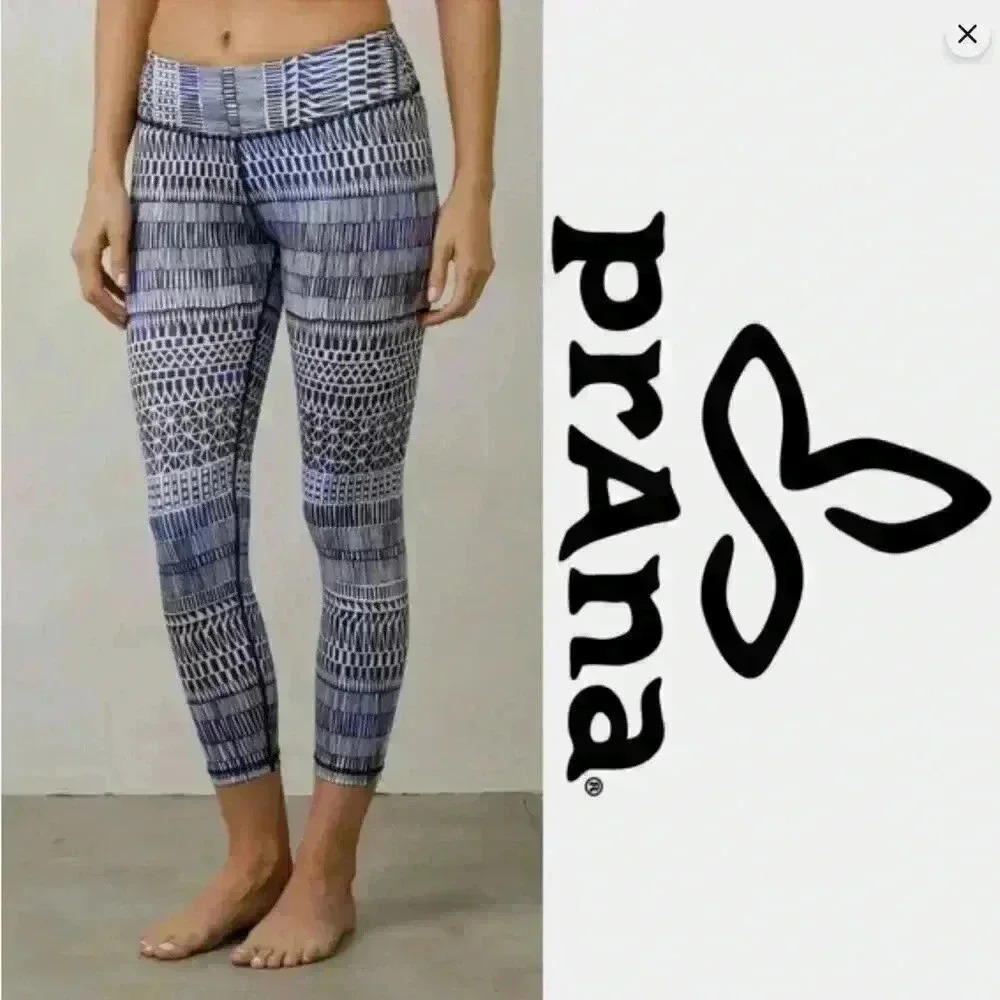 Prana Legging Women’s XS Purple Print Compression Yoga Pants 7/8